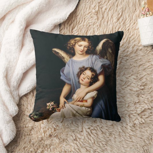 ガーディアンエンジェルバイジョセフ・カールスティエラー クッション (ブランケット)