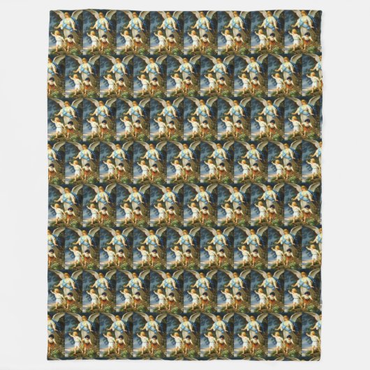 ガーディアンエンジェルバーンハードパークホースト1886フリースブラ フリースブランケット (正面)