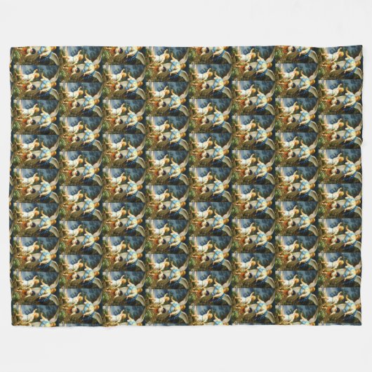 ガーディアンエンジェルバーンハードパークホースト1886フリースブラ フリースブランケット (正面(横))