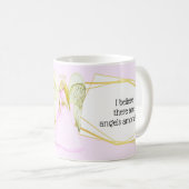 ガーディアンエンジェルピンクドレス金ゴールドヘア天使引用文 コーヒーマグカップ (正面右)