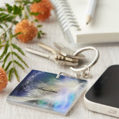 ガーディアンエンジェルフェザーと名前キーチェーン キーホルダー (正面右)