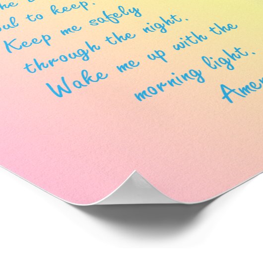 ガーディアンエンジェルボーイ夕べ祈りの言葉 ポスター (角)