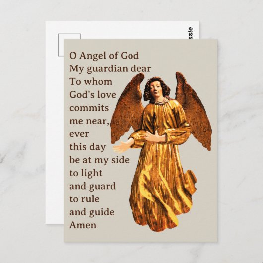 ガーディアンエンジェル祈りの言葉はがき ポストカード (正面/裏面)