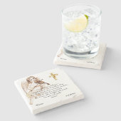 ガーディアンエンジェル祈りの言葉カトリックパーソナライズされたギフト ストーンコースター (横)