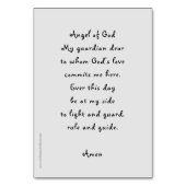 ガーディアンエンジェル祈りの言葉カード テーブルナンバー (裏面)