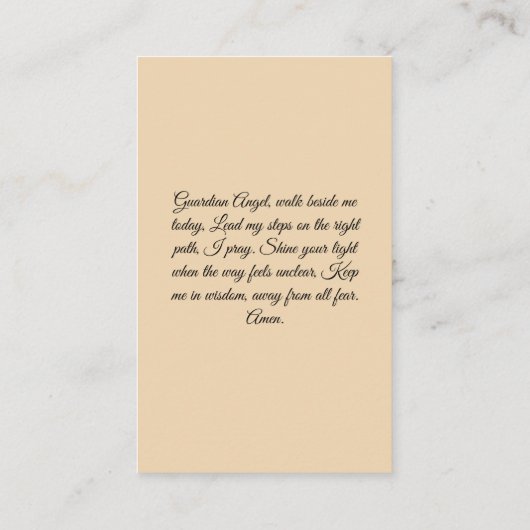 ガーディアンエンジェル祈りの言葉カード 名刺 (裏面)
