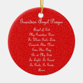 ガーディアンエンジェル祈りの言葉ハート セラミックオーナメント