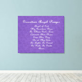 ガーディアンエンジェル祈りの言葉パープル キャンバスプリント (インサイチュ (ウッドフロア))