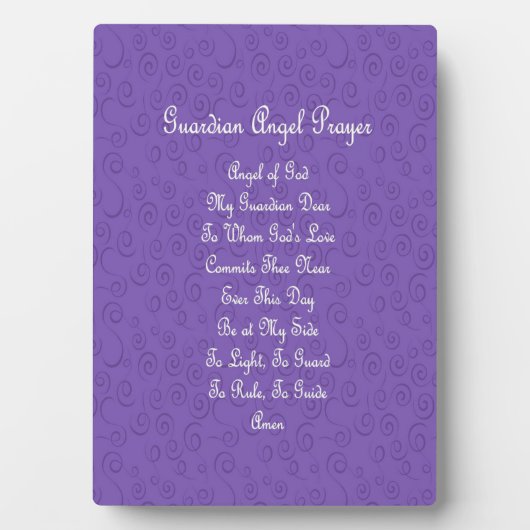 ガーディアンエンジェル祈りの言葉パープル フォトプラーク (正面)