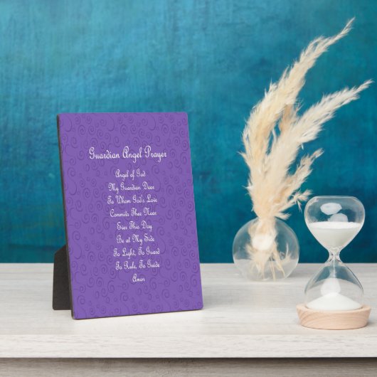 ガーディアンエンジェル祈りの言葉パープル フォトプラーク (側面)