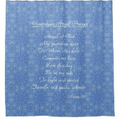 ガーディアンエンジェル祈りの言葉ブルー シャワーカーテン (正面)