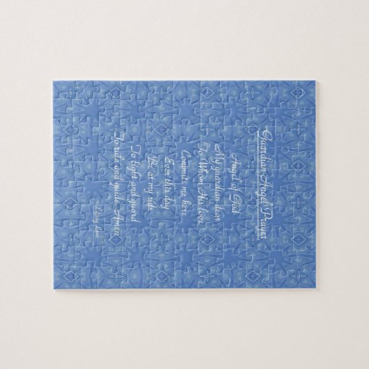 ガーディアンエンジェル祈りの言葉ブルー ジグソーパズル (横)