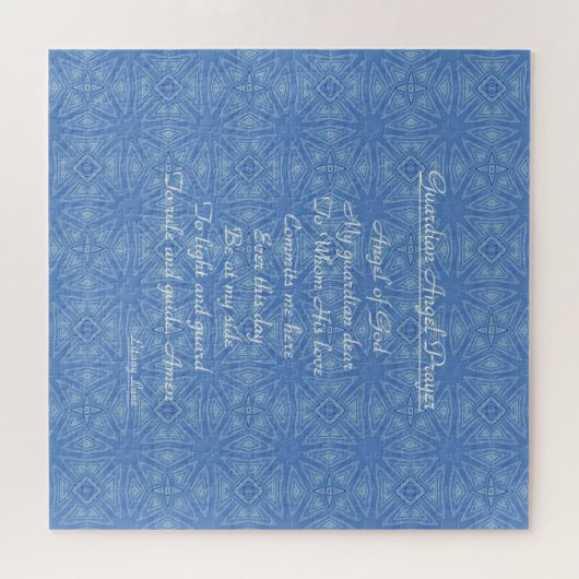 ガーディアンエンジェル祈りの言葉ブルー ジグソーパズル (横)