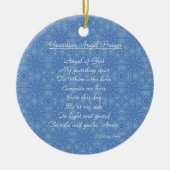 ガーディアンエンジェル祈りの言葉ブルー セラミックオーナメント (正面)