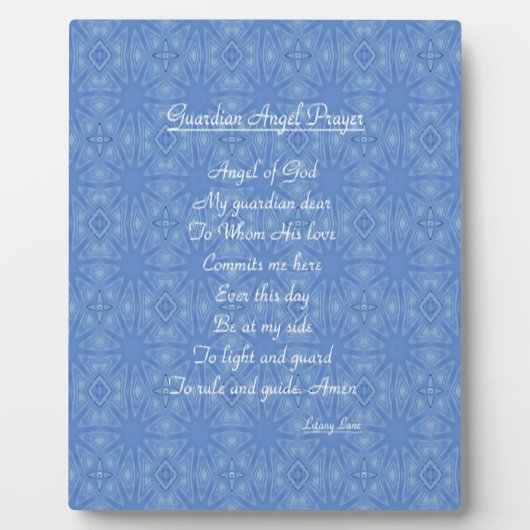 ガーディアンエンジェル祈りの言葉ブルー  フォトプラーク (正面)