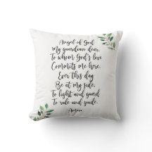 ガーディアンエンジェル祈りの言葉装飾用クッション書道