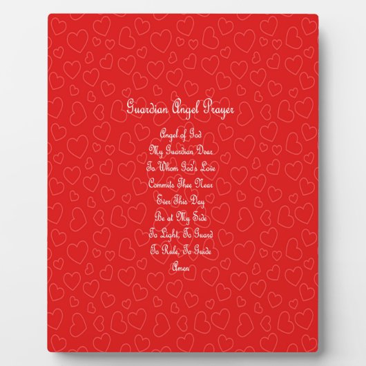 ガーディアンエンジェル祈りの言葉赤いハート  フォトプラーク (正面)
