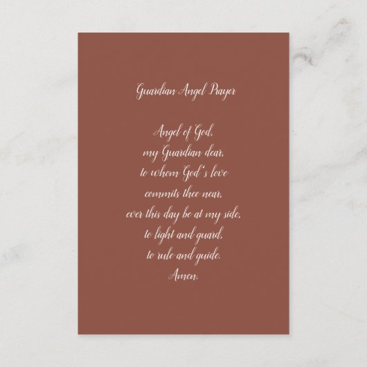 ガーディアンエンジェル祈りの言葉 エンクロージャーカード (裏面)