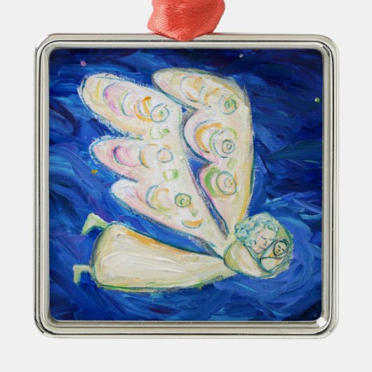 ガーディアンエンジェル&ベビーホリデーギフトオーナメント メタルオーナメント (正面)