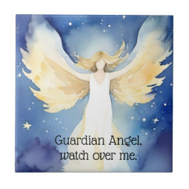 ガーディアンエンジェル（4.25インチx 4.25インチ）セラミックタイル タイル
