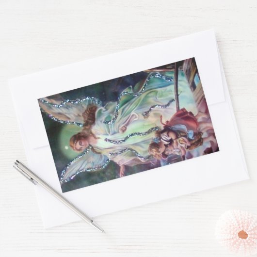 ガーディアンエンジェルc.1900長方形 長方形シール (封筒)