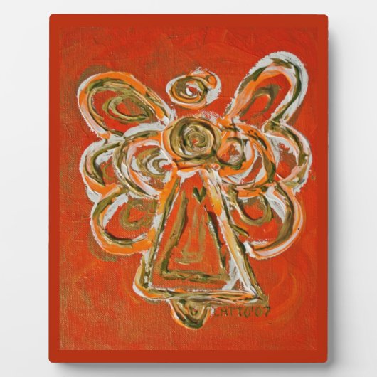 ガーディアンオレンジ絵画エンジェルのアートギフトプラーク フォトプラーク (正面)