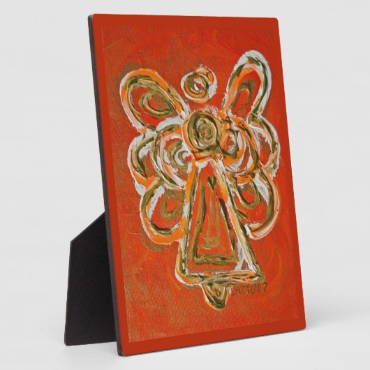 ガーディアンオレンジ絵画エンジェルのアートギフトプラーク フォトプラーク (側面)