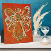 ガーディアンオレンジ絵画エンジェルのアートギフトプラーク フォトプラーク (側面)
