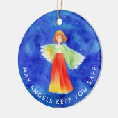 ガーディアンカラフルエンジェル恵みブルーウォーター色 セラミックオーナメント (左)