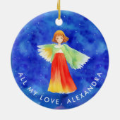 ガーディアンカラフルエンジェル恵みブルーウォーター色 セラミックオーナメント (裏面)