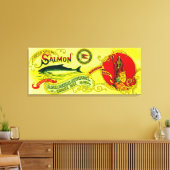 ガーディアンサーモン缶ラベルChignik Bay, AK キャンバスプリント (インサイチュ (リビング))