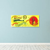 ガーディアンサーモン缶ラベルChignik Bay, AK キャンバスプリント (インサイチュ (ウッドフロア))