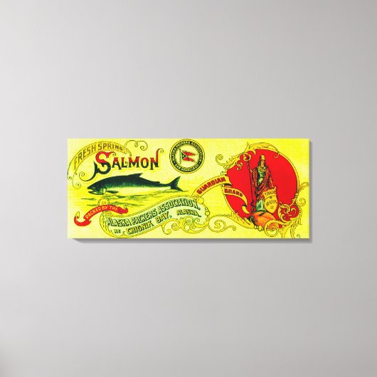 ガーディアンサーモン缶ラベルChignik Bay, AK キャンバスプリント (正面)