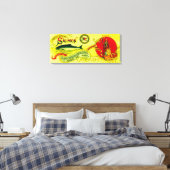 ガーディアンサーモン缶ラベルChignik Bay, AK キャンバスプリント (インサイチュ (寝室))