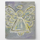 ガーディアンシルバーホワイト絵を描エンジェルのアートプラーク フォトプラーク (正面)