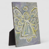 ガーディアンシルバーホワイト絵を描エンジェルのアートプラーク フォトプラーク (側面)