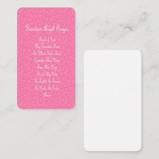 ガーディアンジェル祈りの言葉ピンク エンクロージャーカード (正面/裏面)