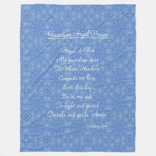 ガーディアンジェル祈りの言葉ブルーシェルパブランケット フリースブランケット (正面)
