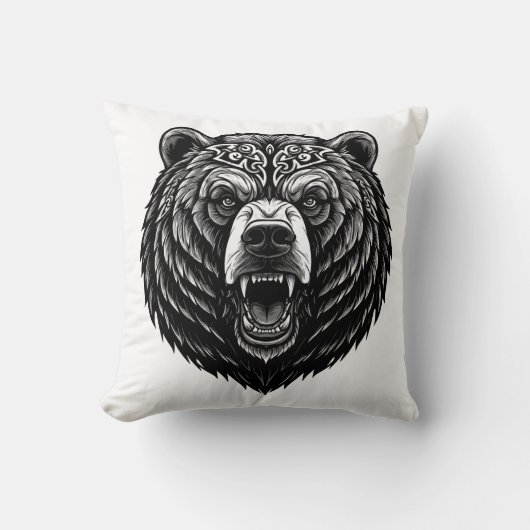 ガーディアンノット:激しいケルトのクマあなたができる衣服 クッション (正面)