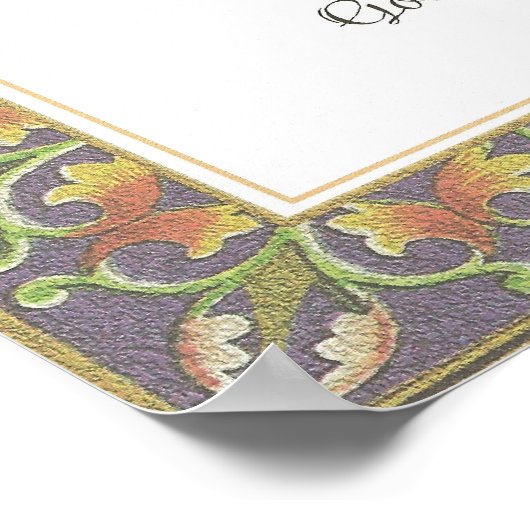 ガーディアンパーソナライズされたエンジェルバプテスマ誕生祈りの言葉 ポスター (角)