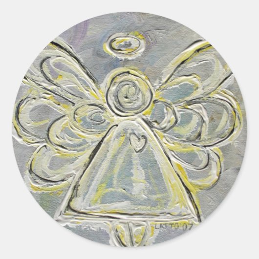 ガーディアンホワイトとシルバーエンジェルカスタムステッカー ラウンドシール (正面)