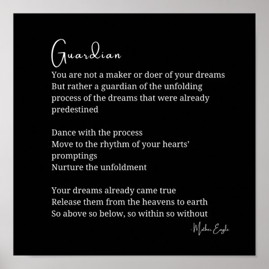 ガーディアン勇気付けられる詩のポスター ポスター (正面)