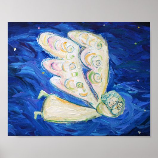 ガーディアン・エンジェルと眠るベビーポスターアートプリント ポスター (正面)