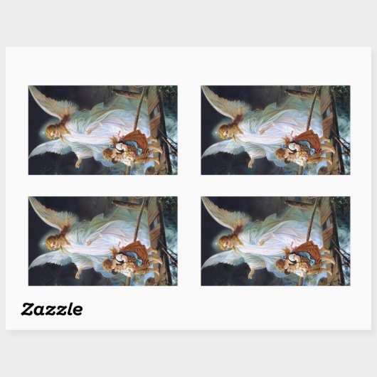 ガーディアン・エンジェル2子供のブリッジ大きなシール 長方形シール (シート)