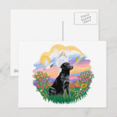 ガーディアン – ブラックラブラドールリトリバー ポストカード (正面/裏面)