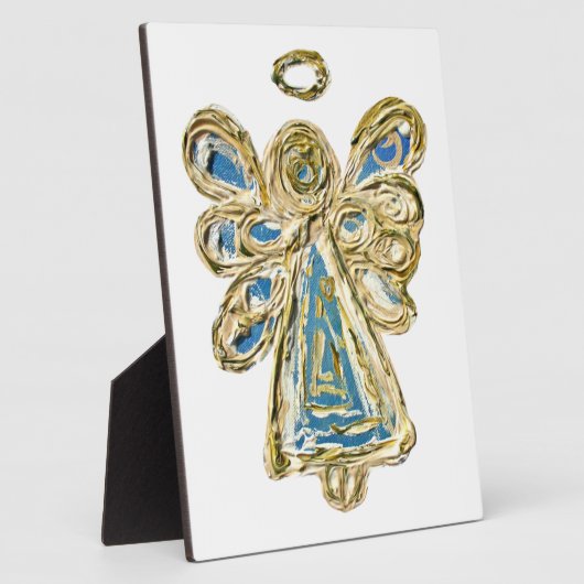 ガーディアン・ブルー絵画・エンジェルのアートギフトプラーク フォトプラーク (側面)