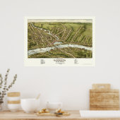 ガーディナー&ピッツストン， MEパノラママップ – 1878 ポスター (キッチン)