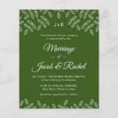 ガーデエレガントン葉スグリーン結婚式招待状 (正面)