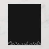 ガーデエレガントン葉スブラック結婚式招待状 (裏面)