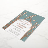 ガーデエレガントン葉ス蝶ブライダルシャワー 箔招待状 (回転した状態)